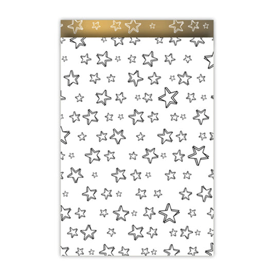 Cadeauzakjes | Stars | Zwart, wit & goud | 17 x 25 cm | 5 stuks