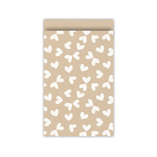 Cadeauzakjes | Hartjes | Kraft | 12 x 19 cm | 5 stuks