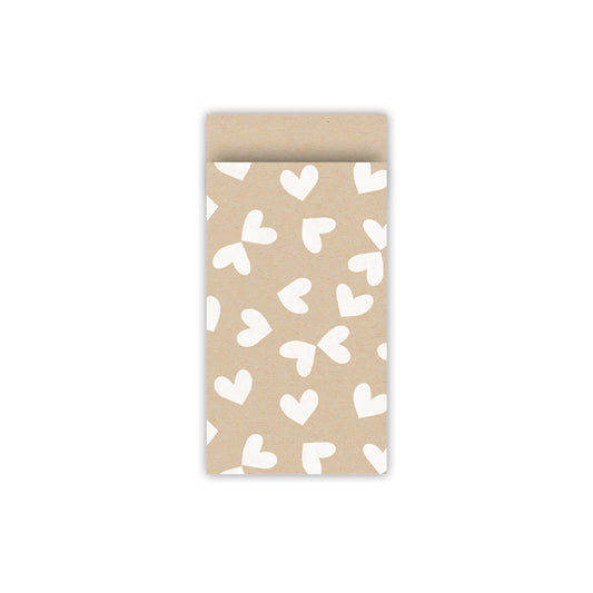 Cadeauzakjes | Hartjes | Wit | 7 x 13 cm | 5 stuks