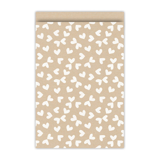 Cadeauzakjes | Hartjes | Kraft | 17 x 25 cm | 5 stuks