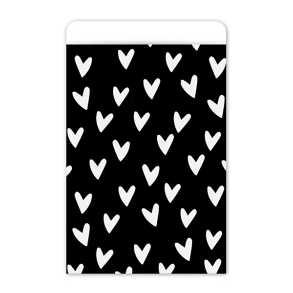 Cadeauzakjes | Hearts | Zwart & wit | 17 x 25 cm | 5 stuks