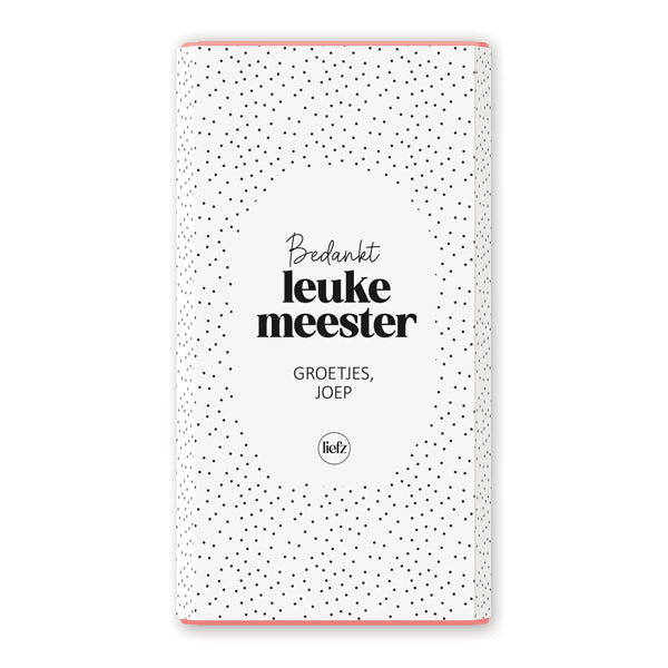 Chocoladewikkel op maat | Bedankt leuke meester