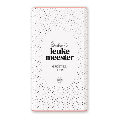 Chocoladewikkel op maat | Bedankt leuke meester