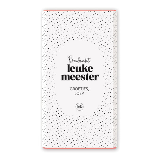 Chocoladewikkel op maat | Bedankt leuke meester