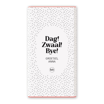 Chocoladewikkel op maat | Dag! Zwaai! Bye!