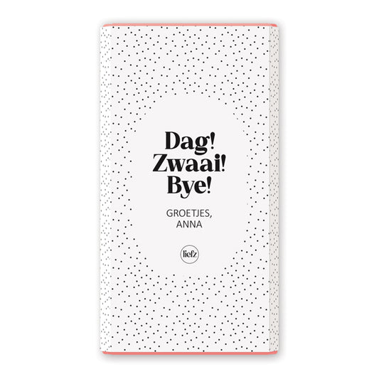 Chocoladewikkel op maat | Dag! Zwaai! Bye!