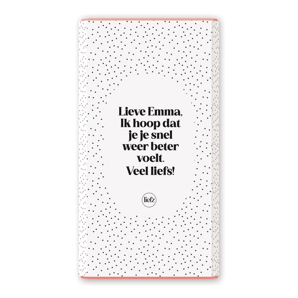 Chocoladewikkel op maat | Eigen tekst