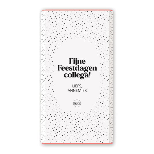 Chocoladewikkel op maat | Fijne Feestdagen collega