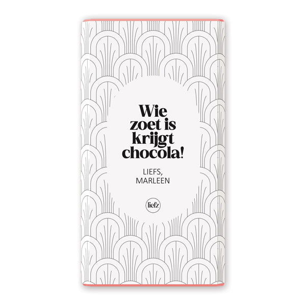 Chocoladewikkel op maat | Wie zoet is krijgt chocola