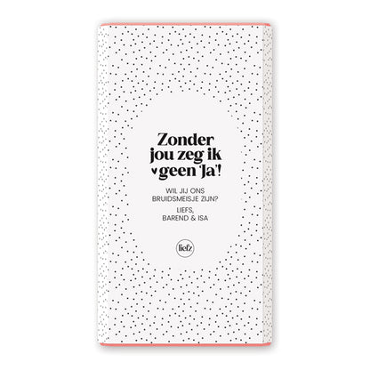 Chocoladewikkel op maat | Zonder jou zeg ik geen 'ja'