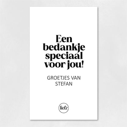 Fles etiket op maat | Speciaal bedankje + naam