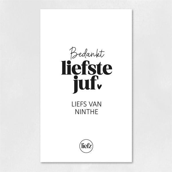Fles etiket op maat | Bedankt liefste juf