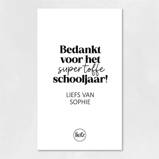 Fles etiket op maat | Bedankt voor het toffe schooljaar