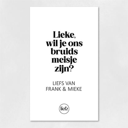 Fles etiket op maat | Bruidsmeisje + naam