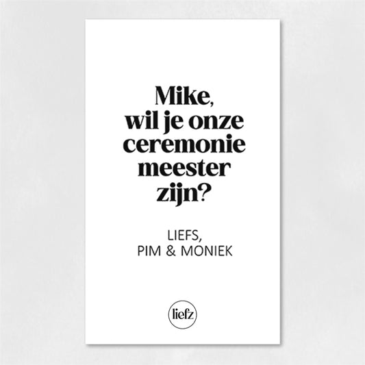 Fles etiket op maat | Ceremoniemeester + naam