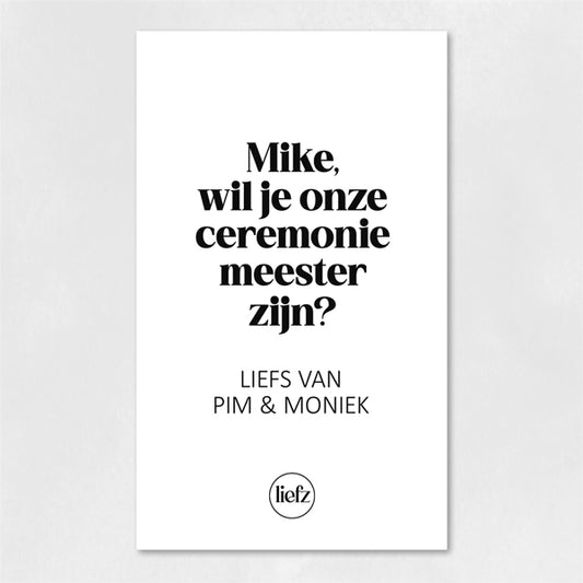 Fles etiket op maat | Ceremoniemeester + naam