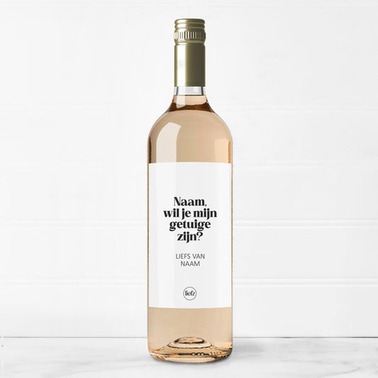 Fles etiket op maat | Getuige + naam