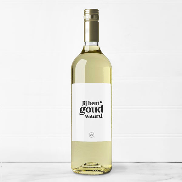 Fles etiket | Jij bent goud waard
