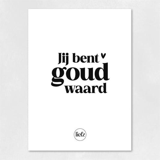 Fles etiket | Jij bent goud waard