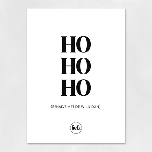 Fles etiket Kerst | Ho Ho Ho behalve de wijn