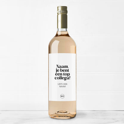 Fles etiket op maat | Je bent een top collega