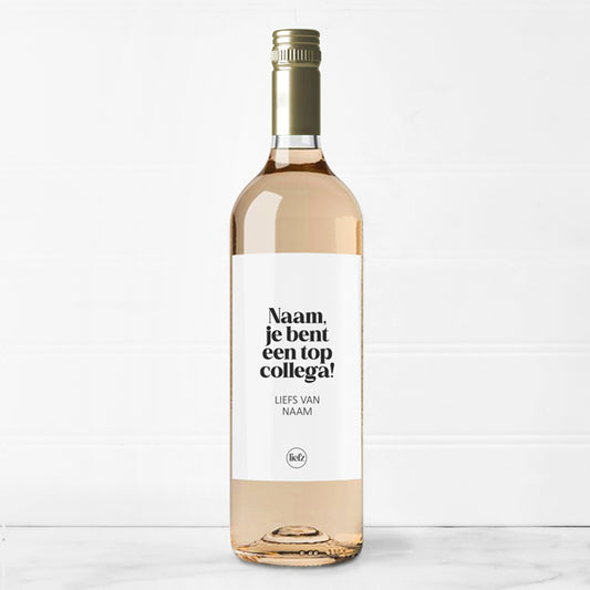 Fles etiket op maat | Je bent een top collega