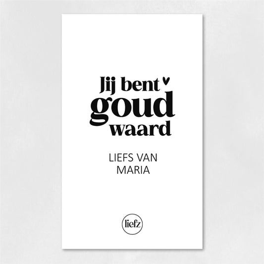 Fles etiket op maat | Jij bent goud waard + naam