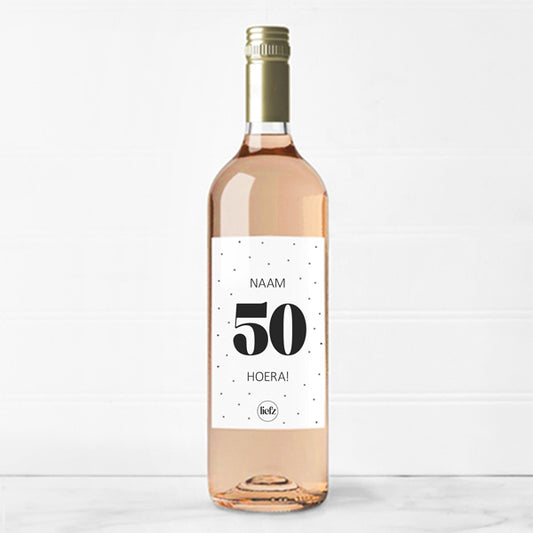 Fles etiket op maat | Hoera + leeftijd + naam