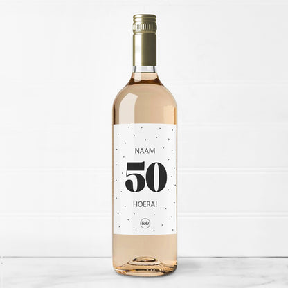 Fles etiket op maat | Hoera + leeftijd + naam