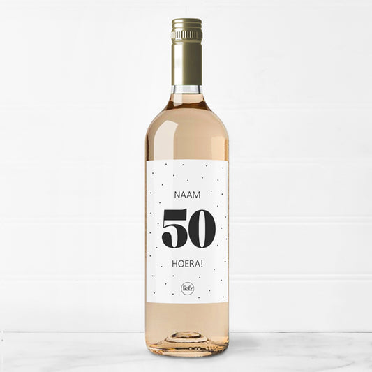 Fles etiket op maat | Hoera + leeftijd + naam