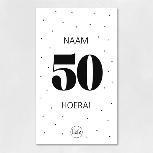 Fles etiket op maat | Hoera + leeftijd + naam