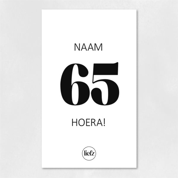 Fles etiket op maat | Hoera + leeftijd + naam