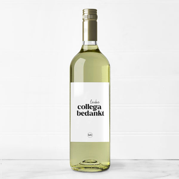 Fles etiket | Leuke collega bedankt
