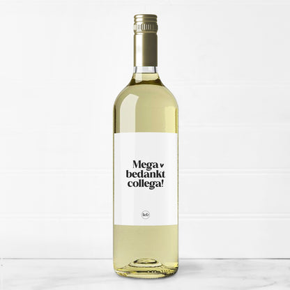 Fles etiket | Mega bedankt collega