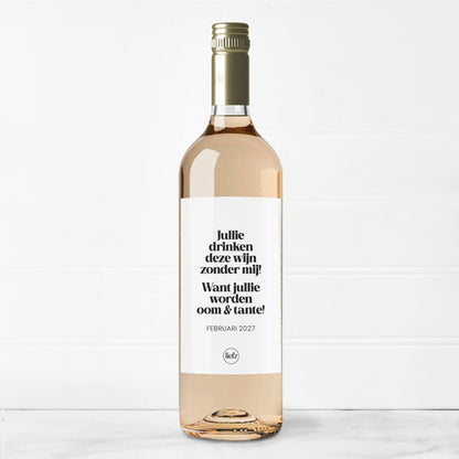 Fles etiket op maat | Jullie worden oom & tante