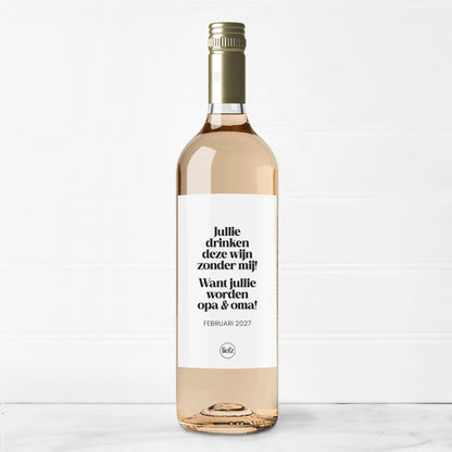 Fles etiket op maat | Jullie worden opa & oma