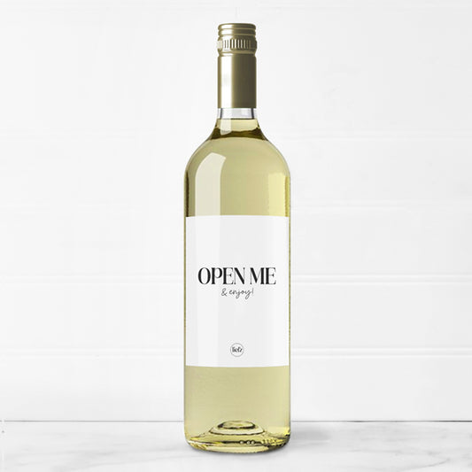 Fles etiket | Open me & enjoy