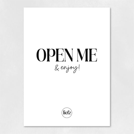 Fles etiket | Open me & enjoy