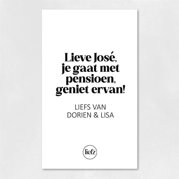 Fles etiket op maat | Pensioen + naam