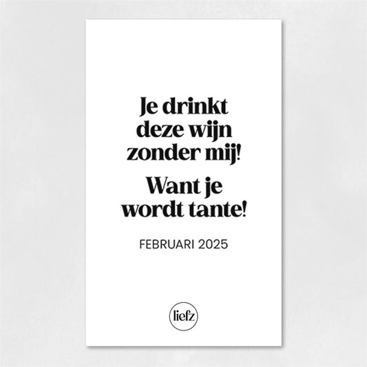 Fles etiket op maat | Je wordt tante