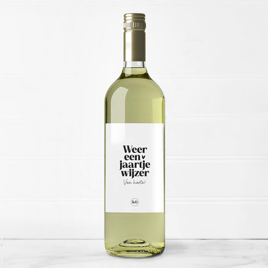 Fles etiket | Weer een jaartje wijzer