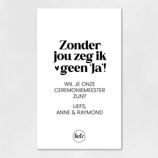 Fles etiket op maat | Zonder jou zeg ik geen 'ja' + naam