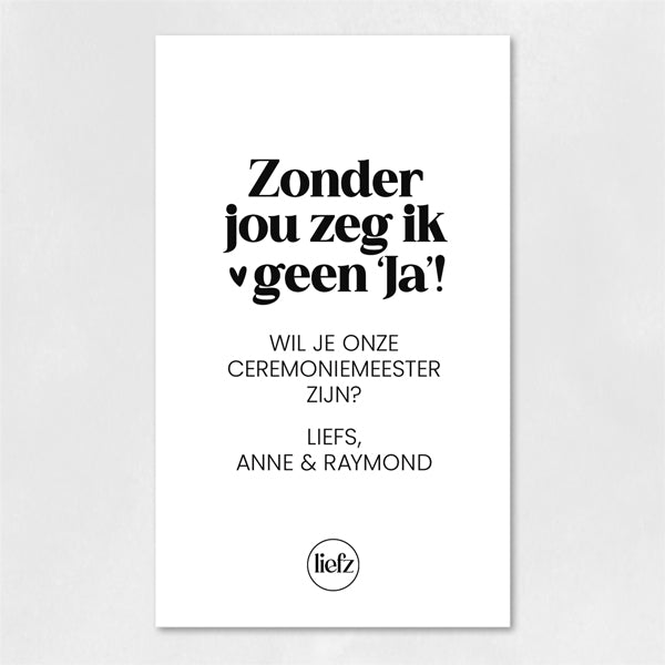 Fles etiket op maat | Zonder jou zeg ik geen 'ja' + naam