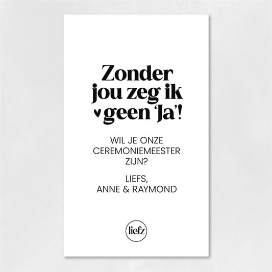 Fles etiket op maat | Zonder jou zeg ik geen 'ja' + naam