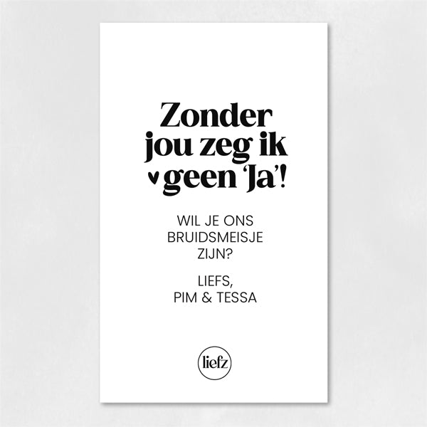 Fles etiket op maat | Zonder jou zeg ik geen 'ja' + naam