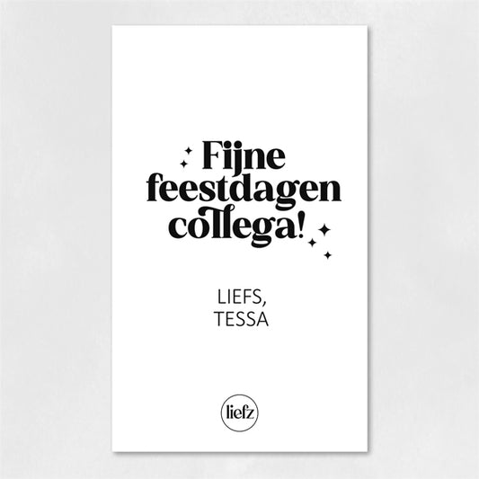 Fles etiket op maat | Fijne feestdagen collega + naam