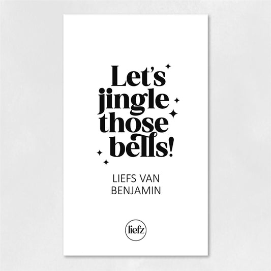 Fles etiket op maat | Let's jingle those bells + naam