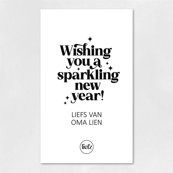Fles etiket op maat | Wishing you a sparkling new year + naam