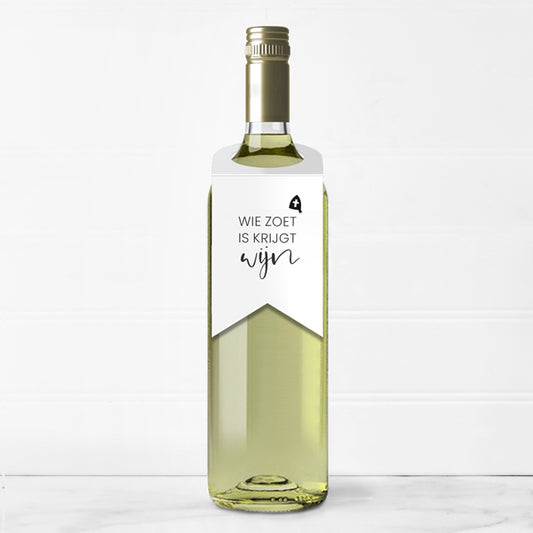 Flessenhanger Sinterklaas | Wie zoet is krijgt wijn