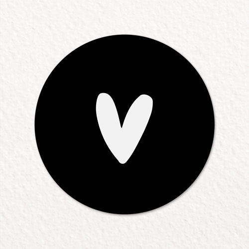 Stickers | Hartje | Zwart | 10 stuks